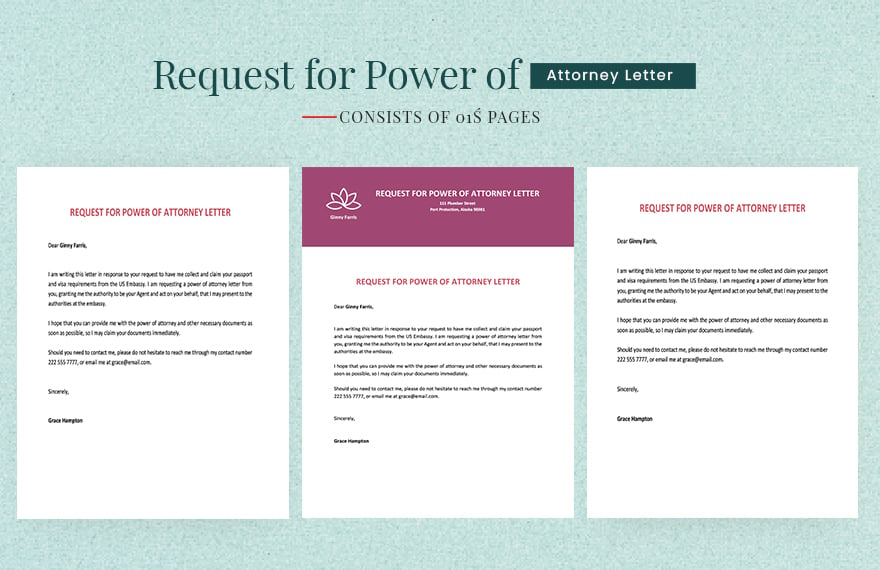 Request for Power of Attorney Letter
