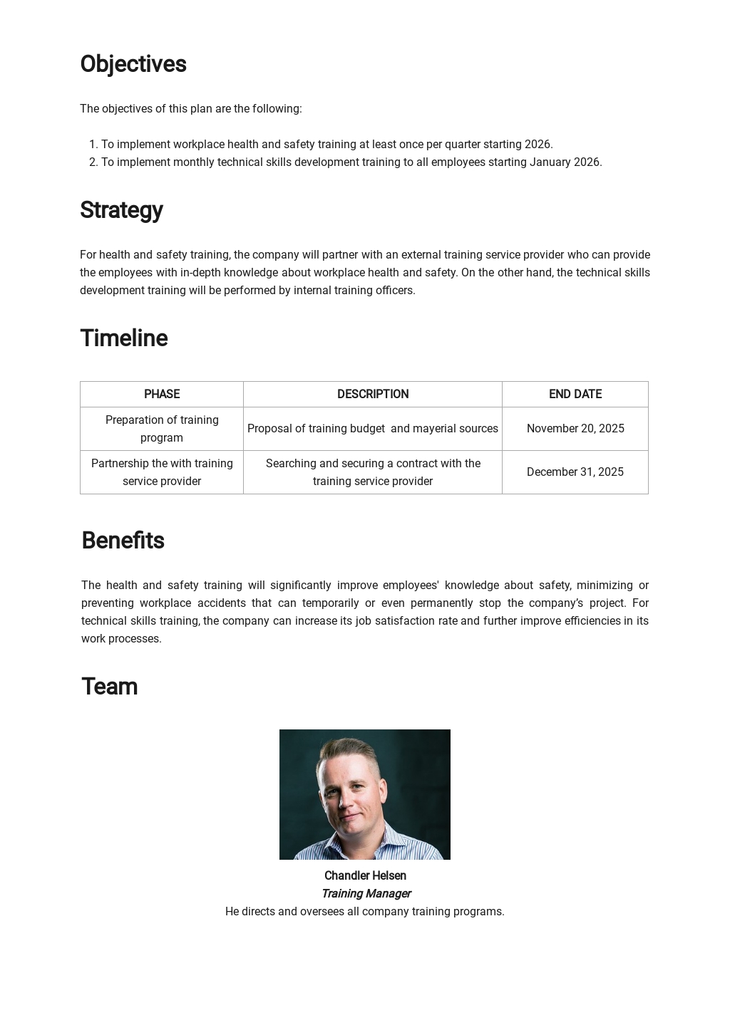 Training Program Plan Template - Google Docs, Word, Apple Pages, PDF ...