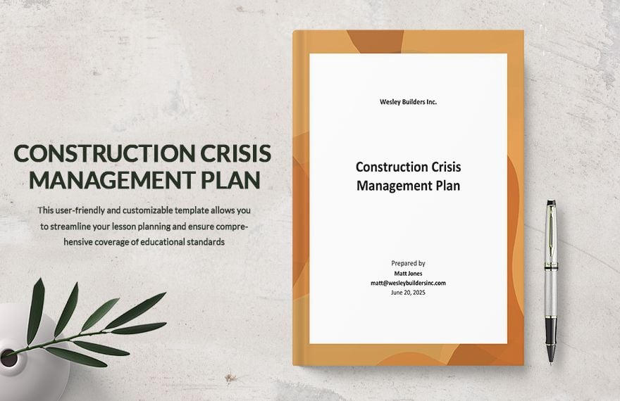 Construction Crisis Management Plan Template