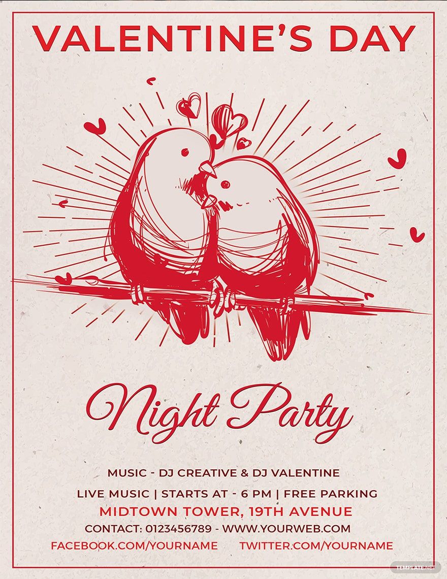 Valentine's Day Party Poster Template
