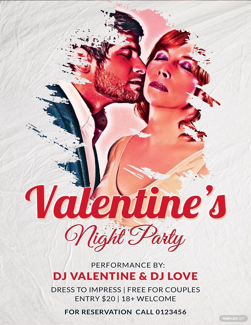 Valentine's Night Party Poster Template