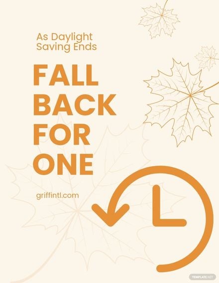 Fall Back Daylight Saving Flyer Template