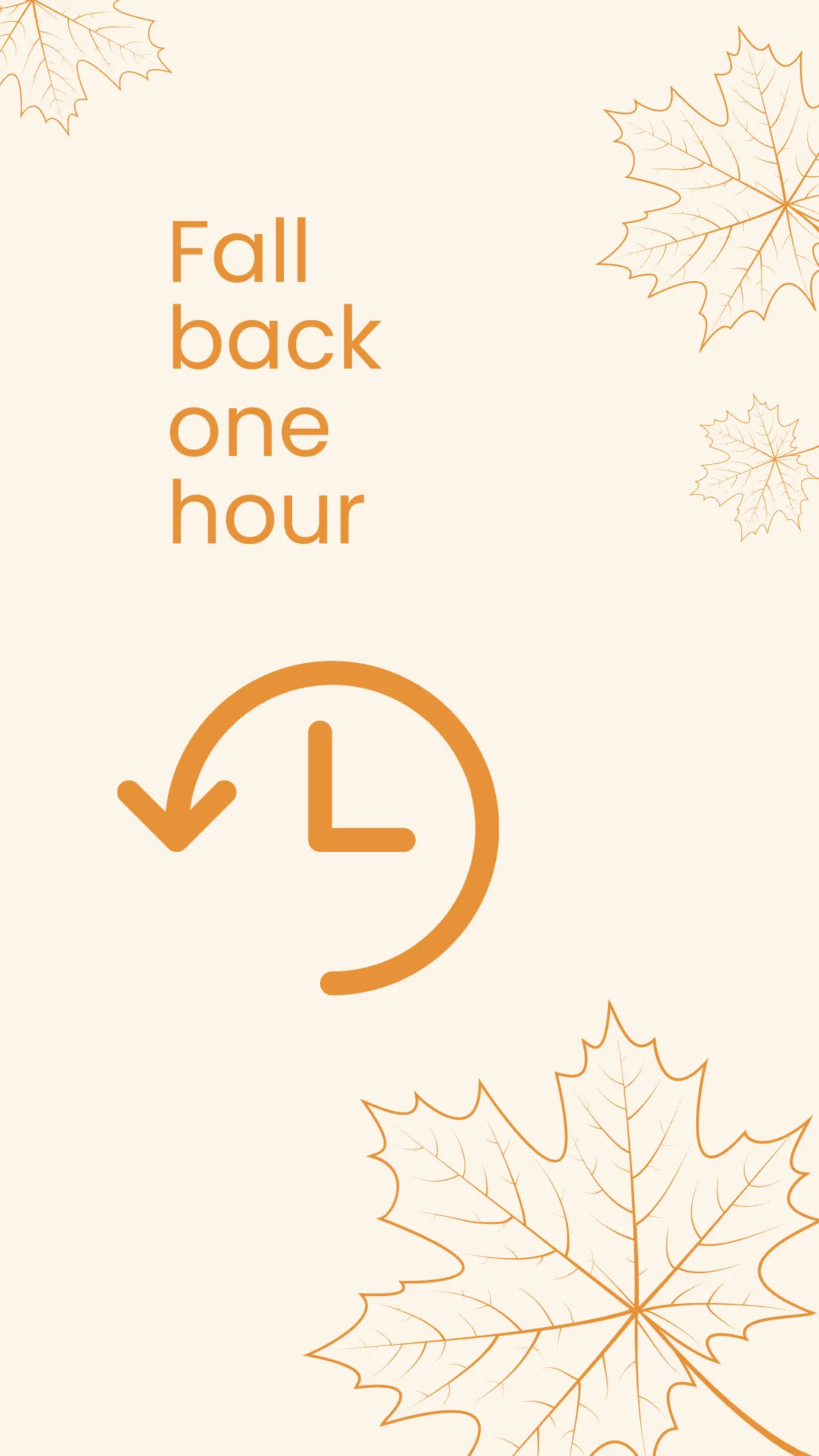 Free Fall Back Daylight Saving Instagram Story Template to Edit Online