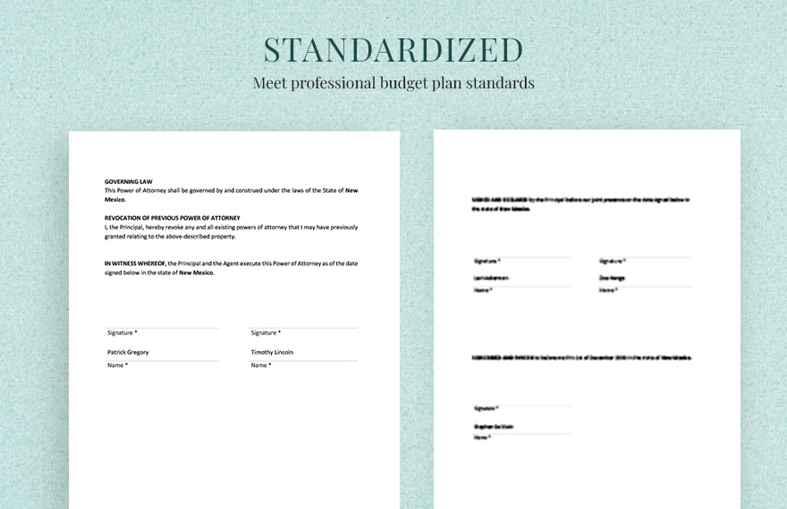 Standard Real Estate Power of Attorney Template