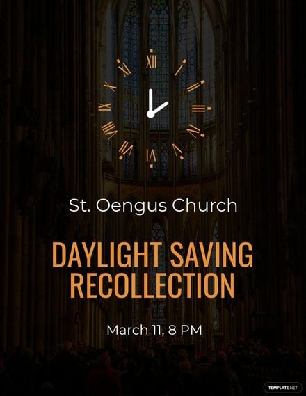 Free Daylight Saving Church Flyer Template