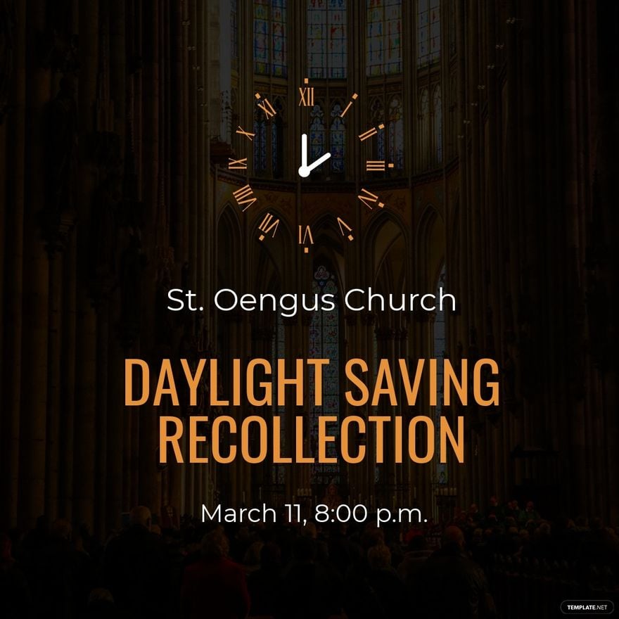 Daylight Saving Church Linkedin Post Template