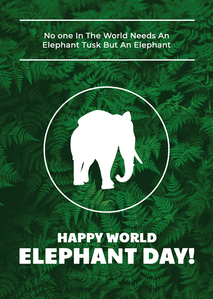 World Elephant Day Card Template
