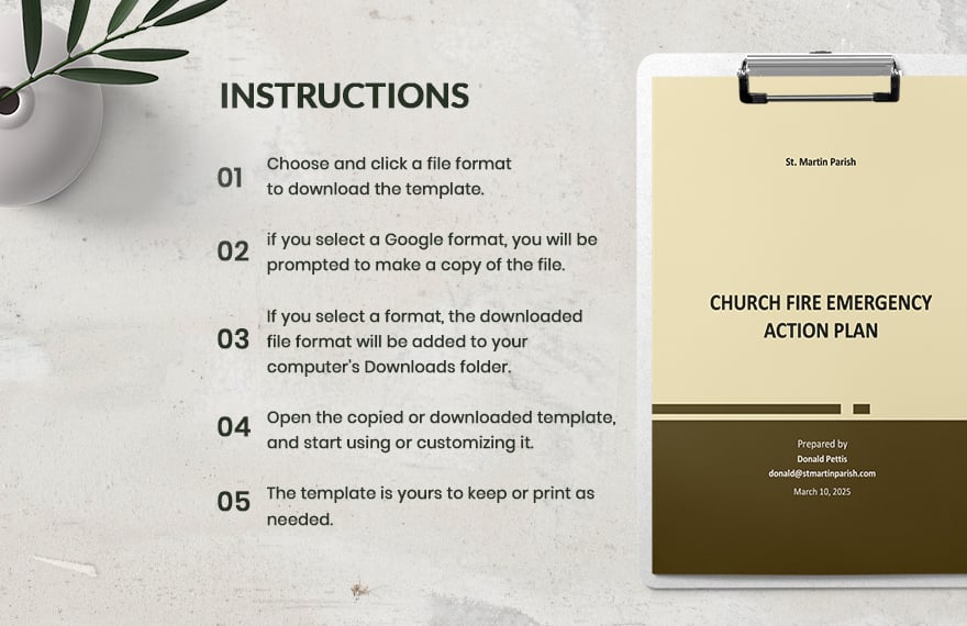 Church Emergency Action Plan Template