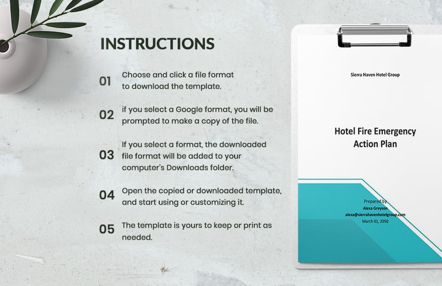 Hotel Emergency Action Plan Template