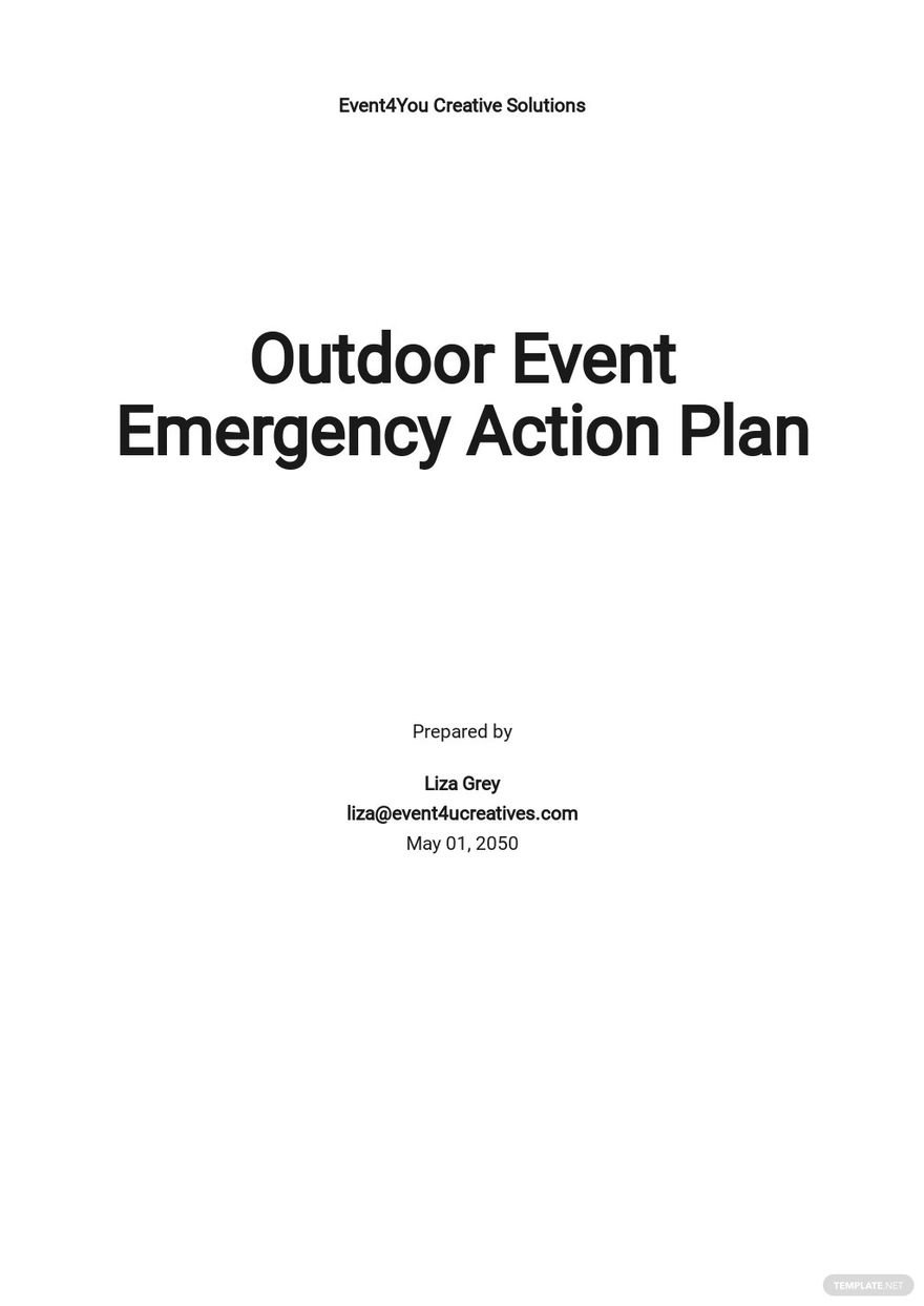 Editable Emergency Action Plan Template Google Docs Word Apple