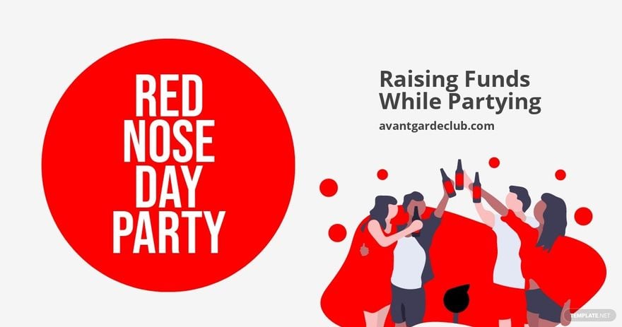 Free Red Nose Day Party Facebook Post Template