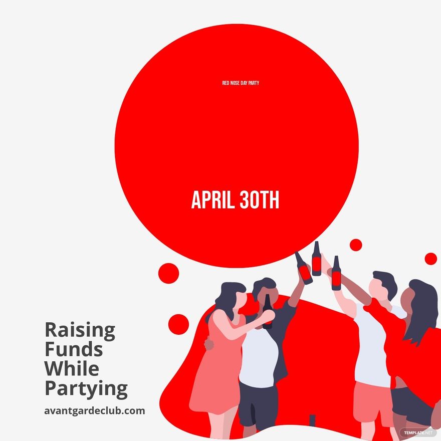 Red Nose Day Party Linkedin Post Template