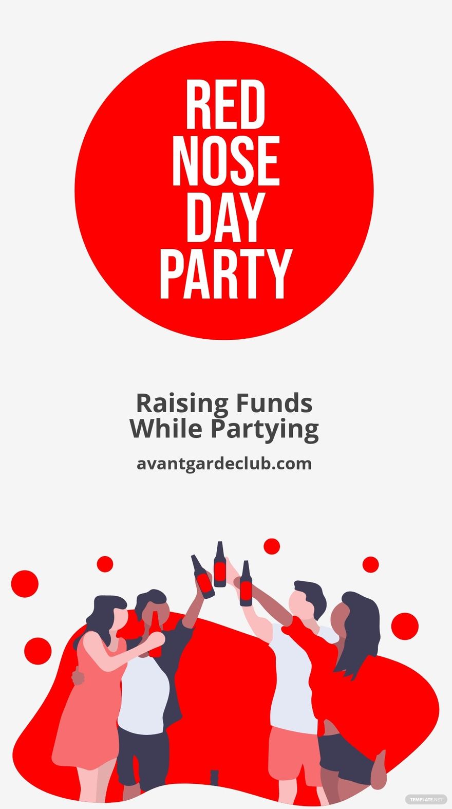 Free Red Nose Day Party Whatsapp Post Template