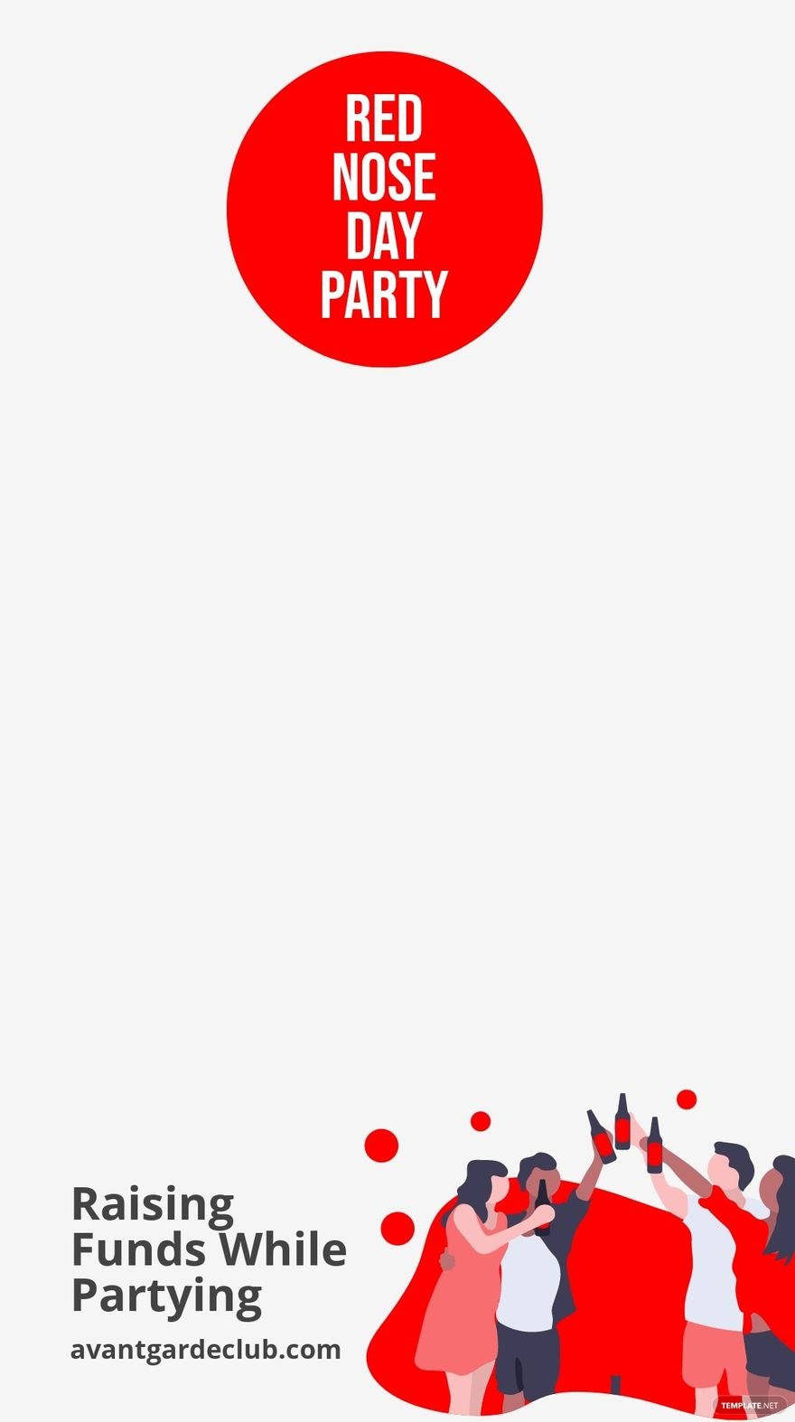 Red Nose Day Party Snapchat Geofilter Template