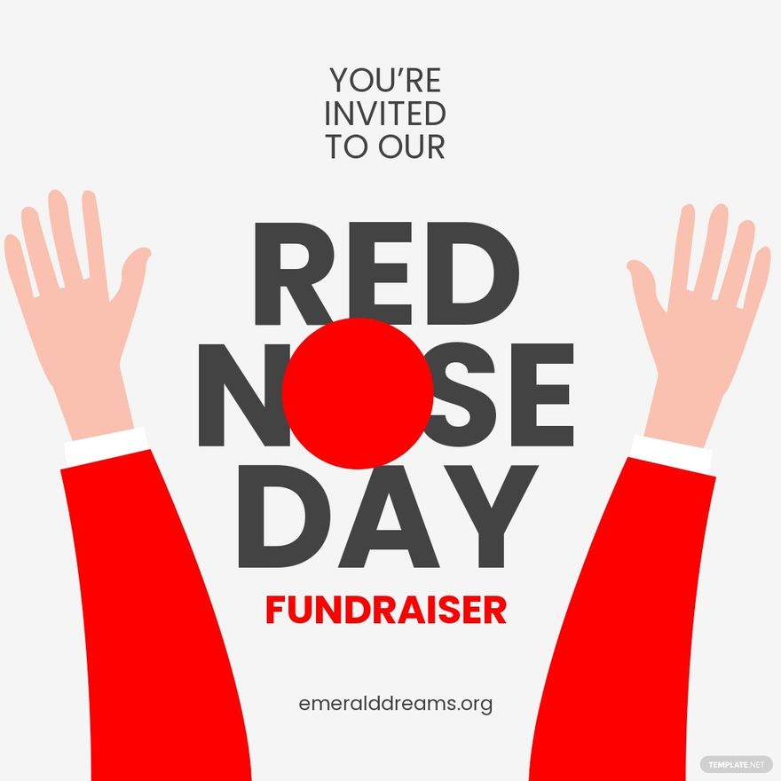 Free Red Nose Day Fundraising Instagram Post Template Download In PNG JPG Template