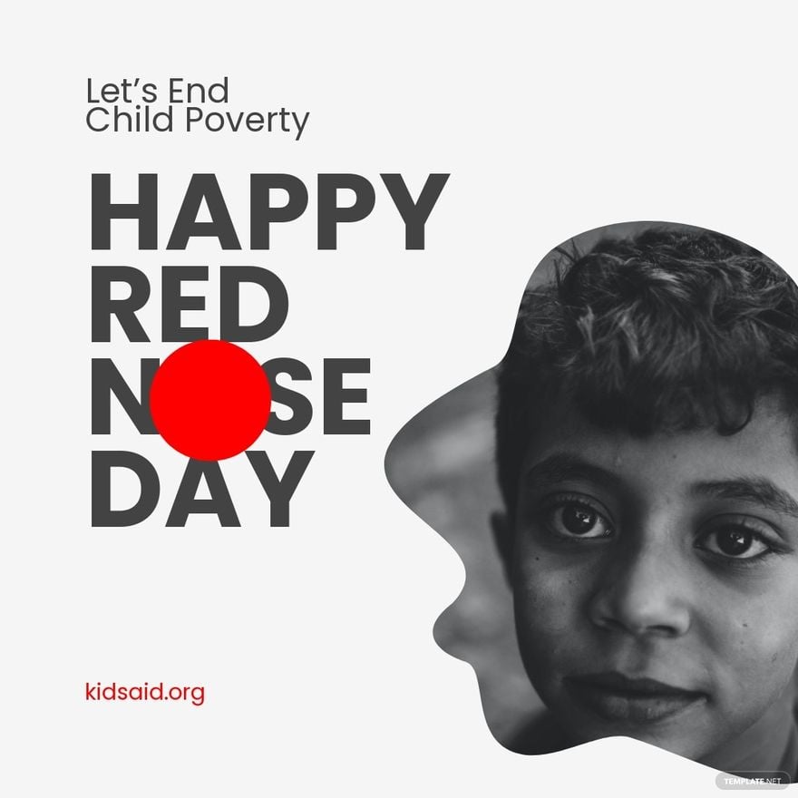 Free Simple Red Nose Day Instagram Post Template