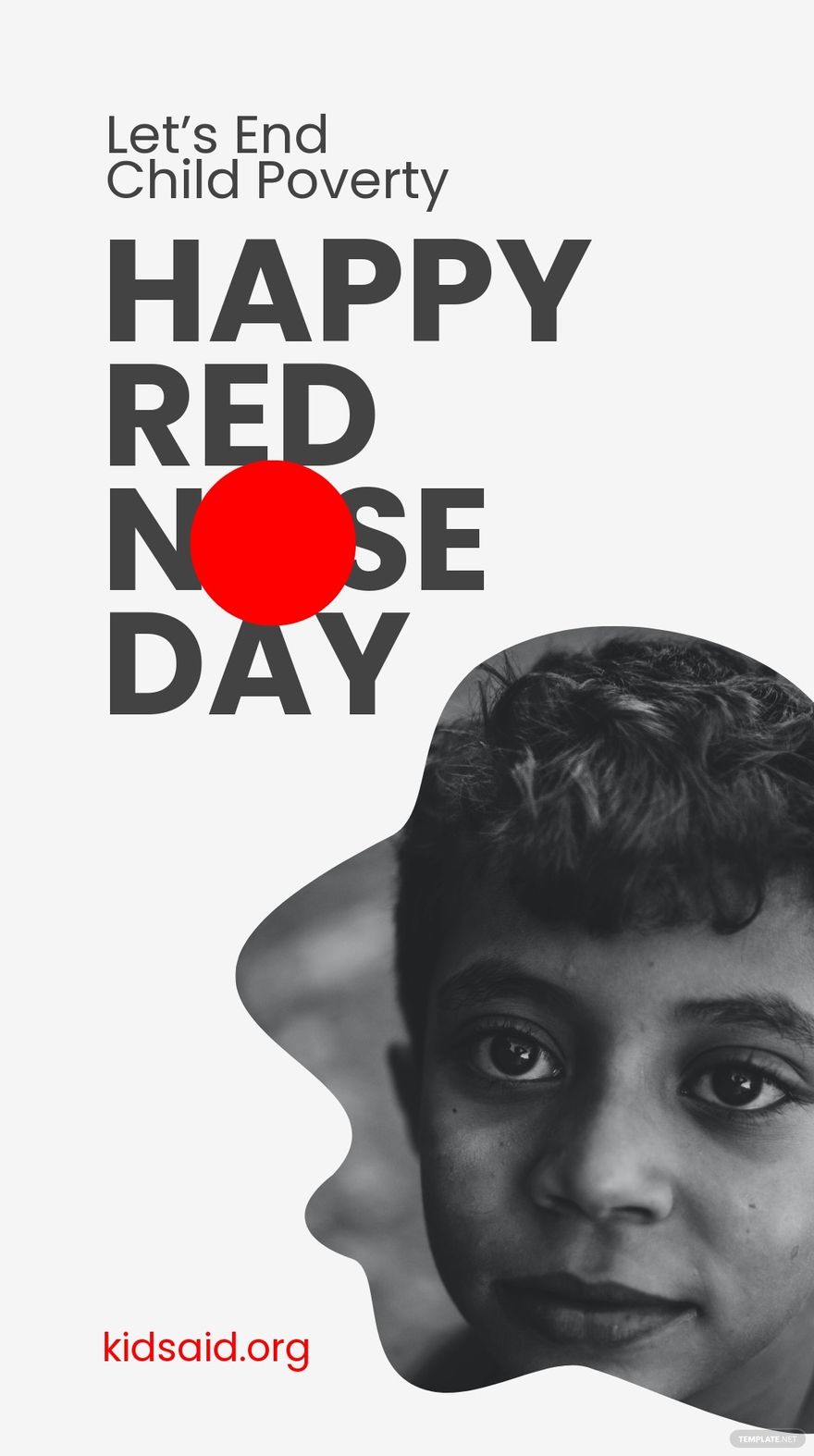 Free Simple Red Nose Day Instagram Story Template
