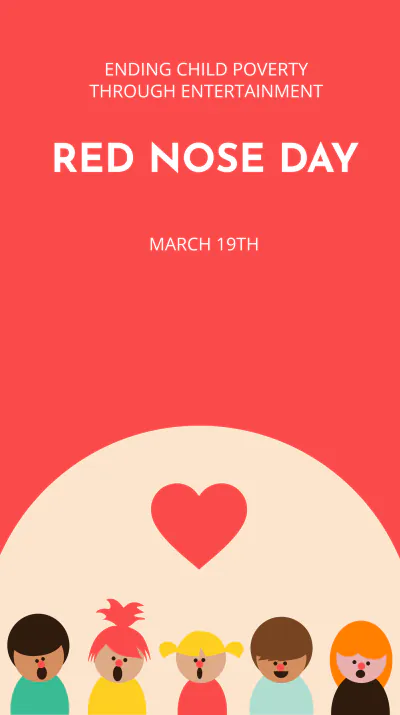 Free Red Nose Day Event Instagram Story Template to Edit Online