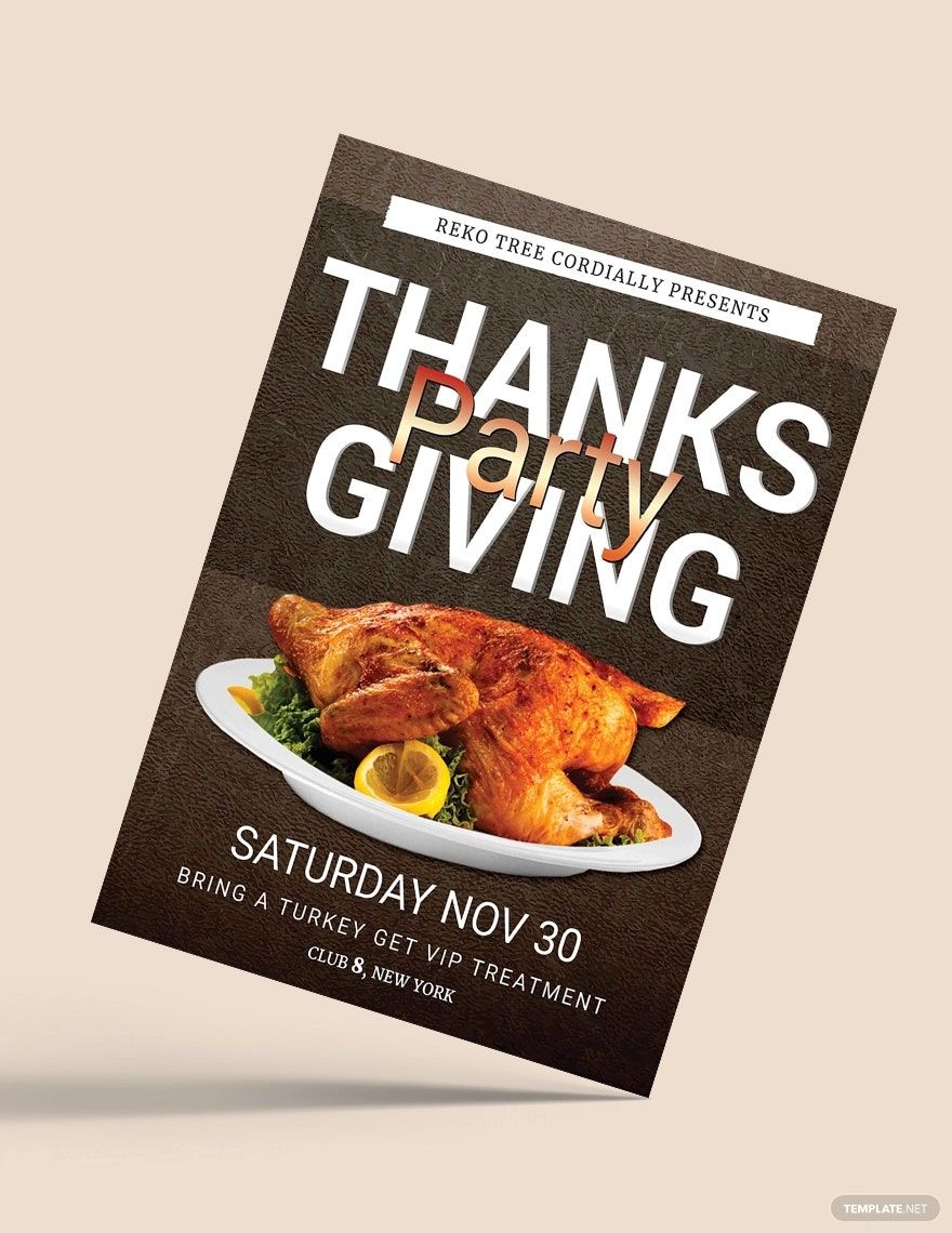 Free Thanksgiving Party Flyer Template in Word, Google Docs, PSD, Apple Pages, Publisher