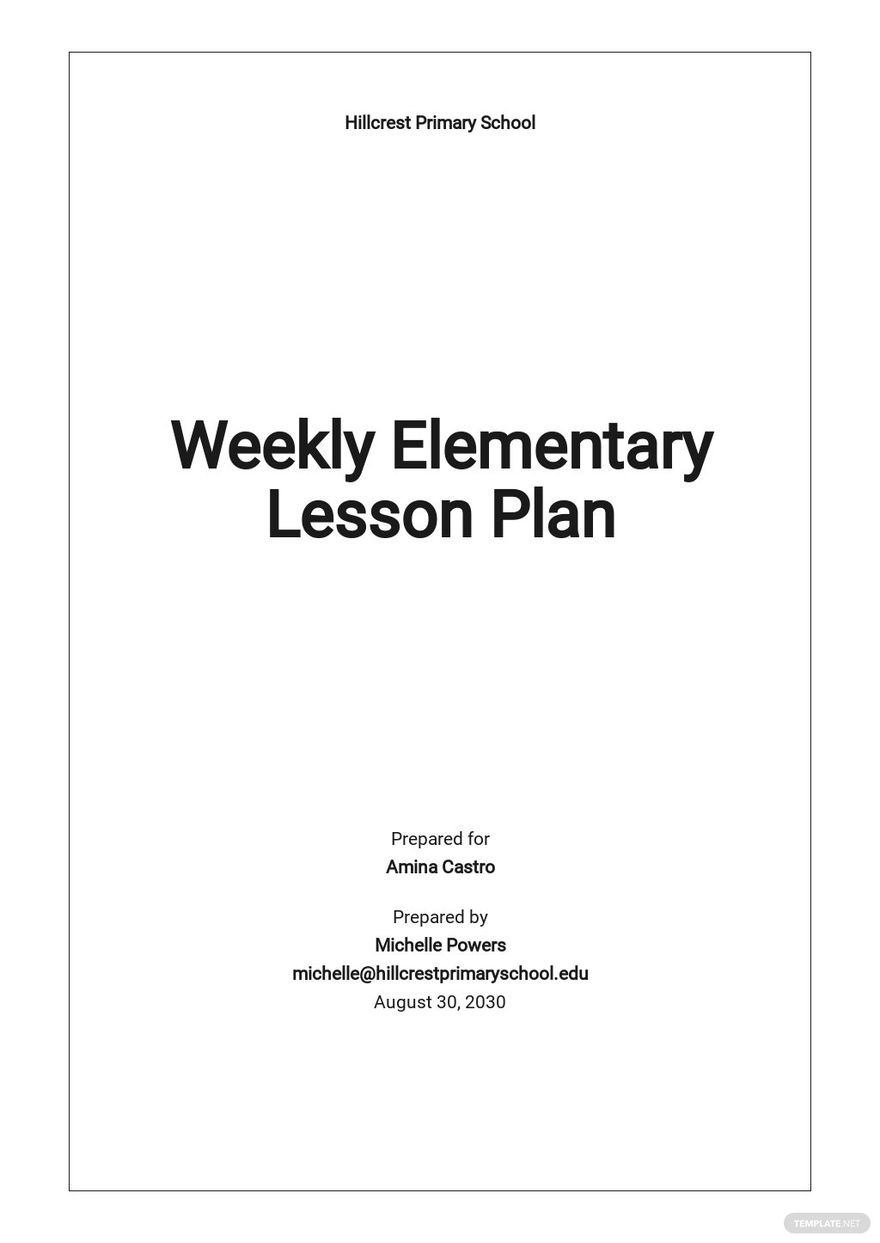 google docs weekly lesson plan template