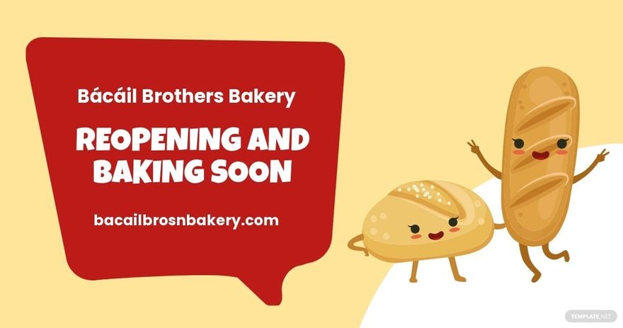 Bakery Reopening Facebook Post Template