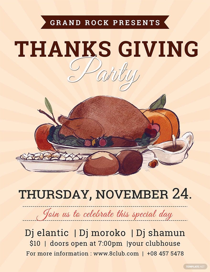 Thanksgiving Celebration Flyer Template in Word, Google Docs, PSD, Apple Pages, Publisher