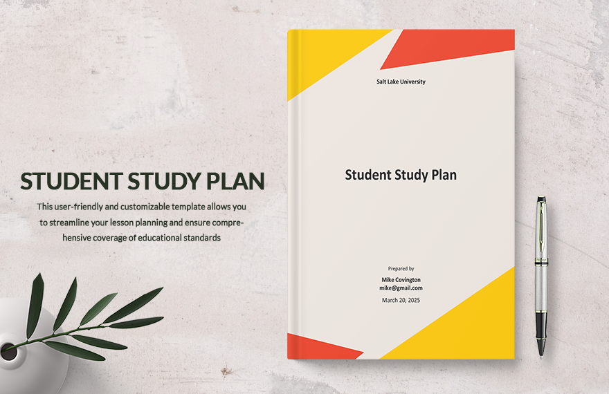Student Study Plan Template