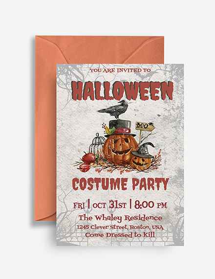 Free Halloween Costume Party Invitation Template