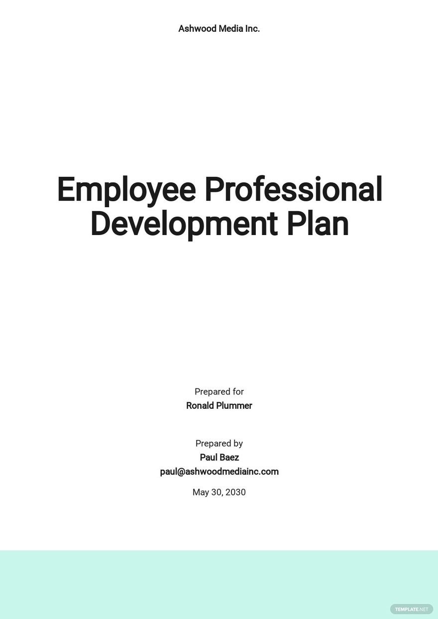 Employee Professional Development Plan Template