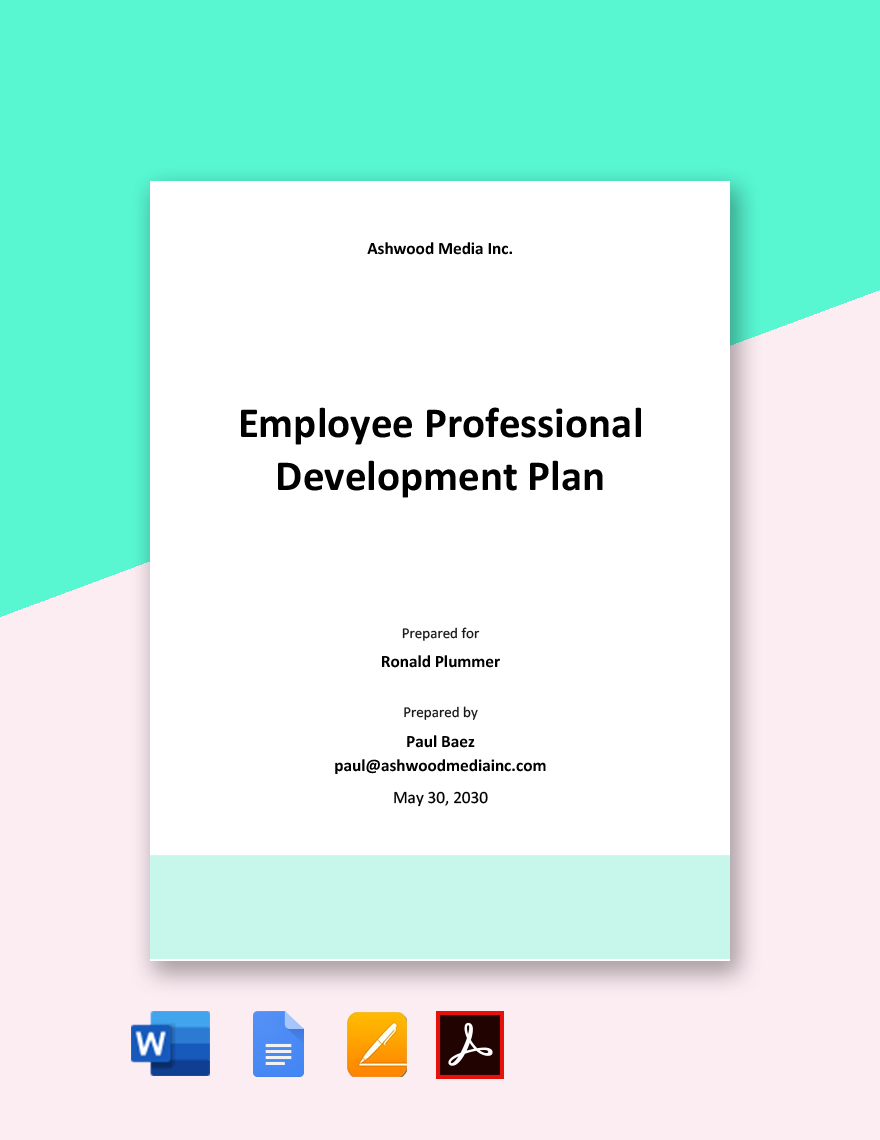 Employee Professional Development Plan Template Google Docs Word