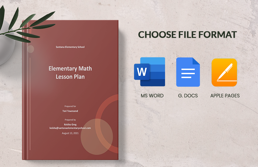 Elementary Math Lesson Plan Template