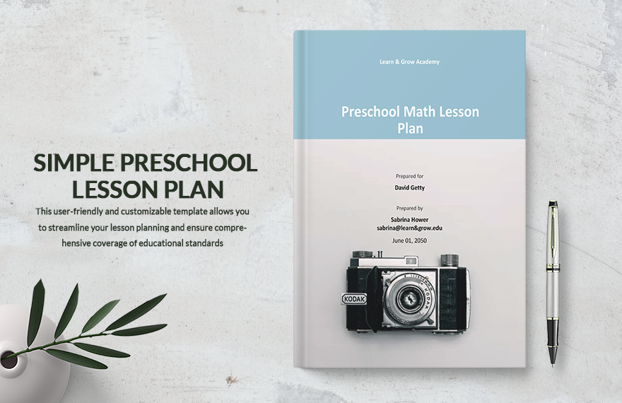 Simple Preschool Lesson Plan Template