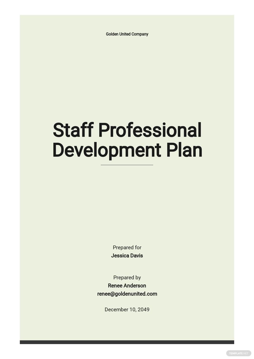 Staff Professional Development Plan Template