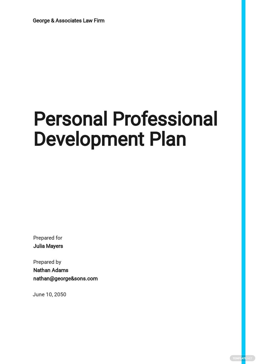 Personal Professional Development Plan Template