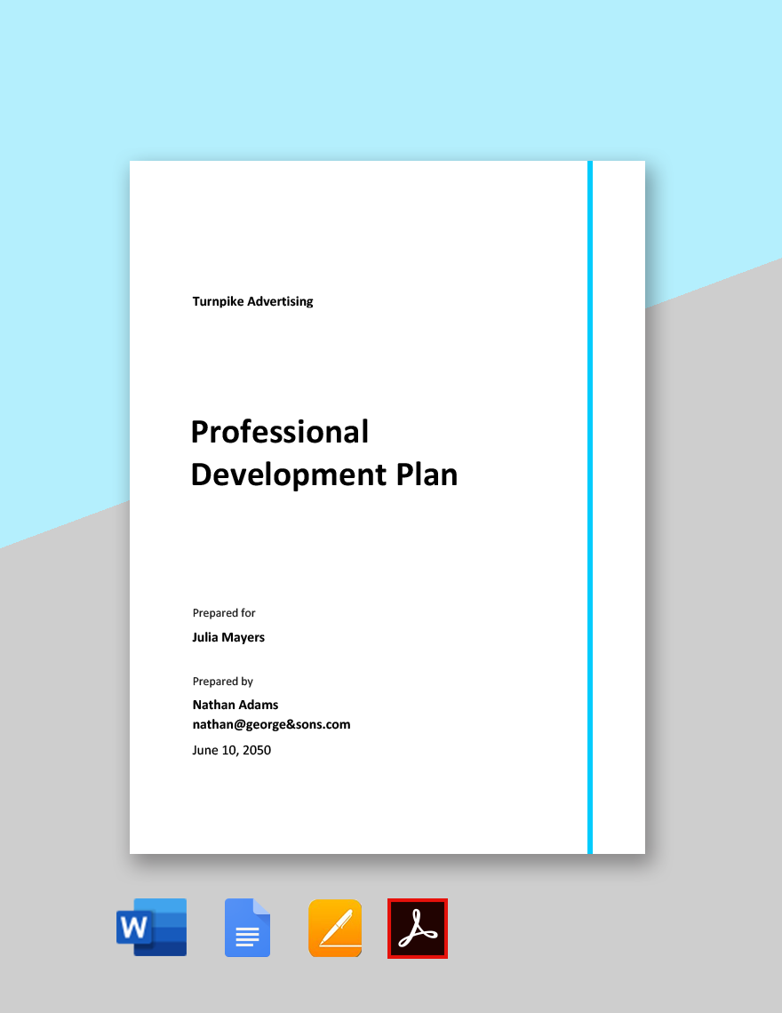 Personal Professional Development Plan Template - Google Docs, Word ...