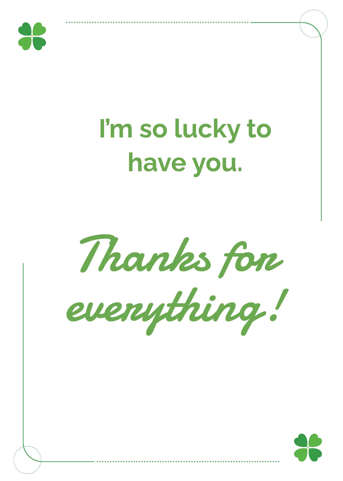 Free St. Patrick's Day Thank You Card Template to Edit Online
