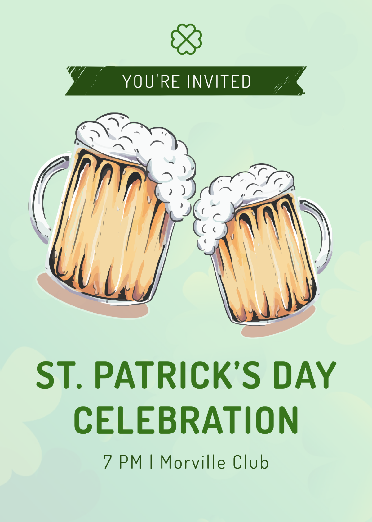 st patrick s day dinner invite templet