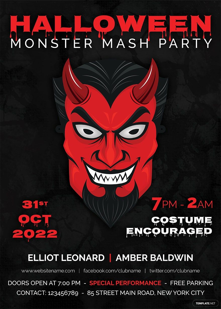 Halloween Monster Mash Party Invitation Template