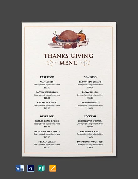 Thanksgiving Dinner List Template from images.template.net