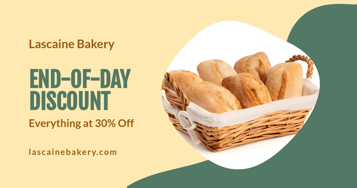 Free Bakery Discount Promotion Facebook Post Template to Edit Online