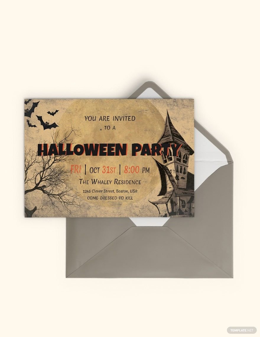 Typography Halloween Party Invitation Template