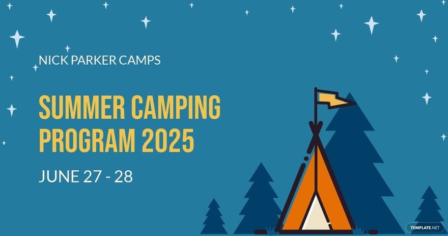 Free Camping Program Facebook Post Template