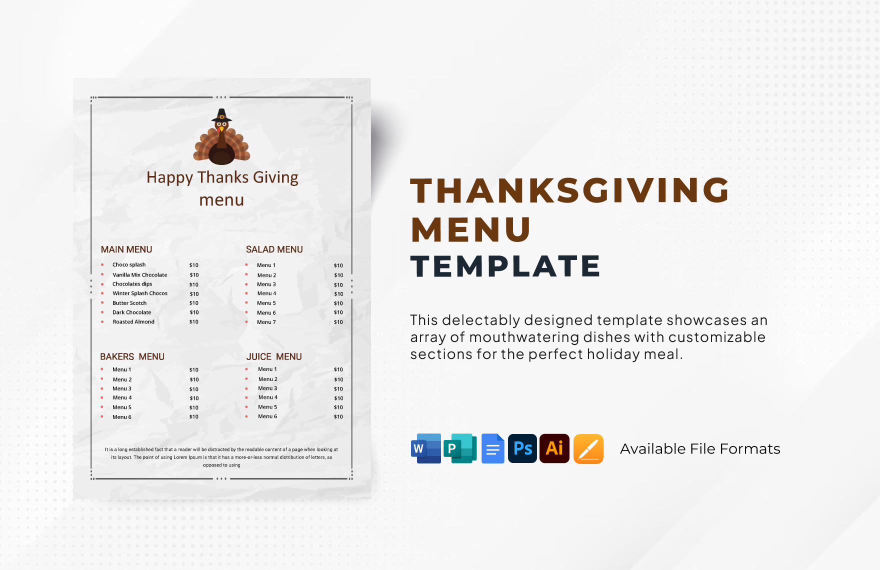 Editable Thanksgiving Menu Templates In Word To Download Editable Thanksgiving Menu Templates In Word To Download