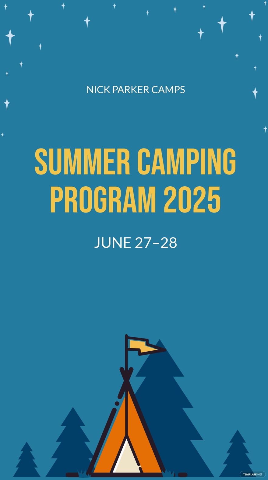 Free Camping Program Whatsapp Post Template