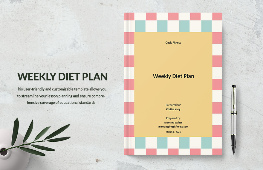 Weekly Diet Plan Template in Word, Google Docs, PDF, Apple Pages