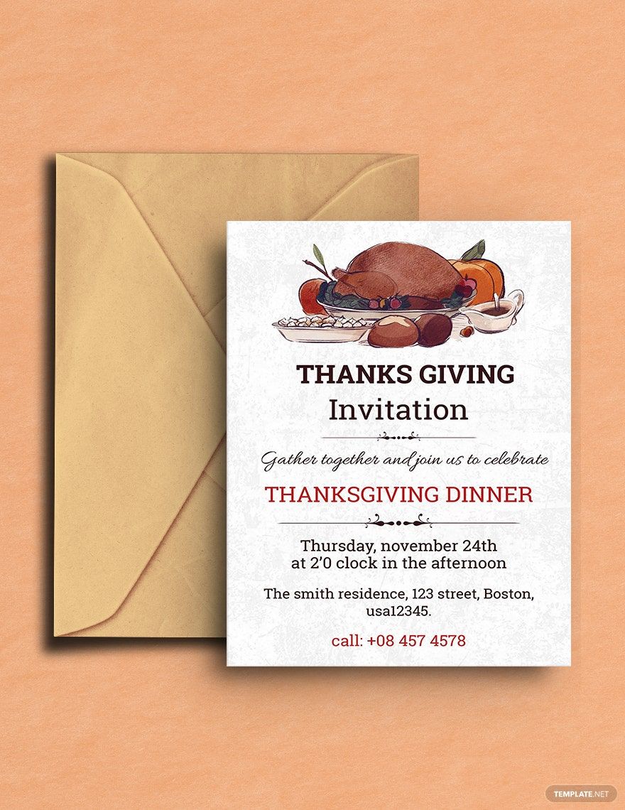 Thanksgiving Dinner Invitation Template