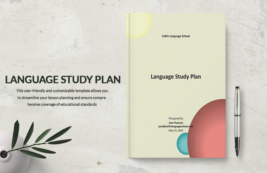 Language Study Plan Template in Word, Google Docs, PDF, Apple Pages