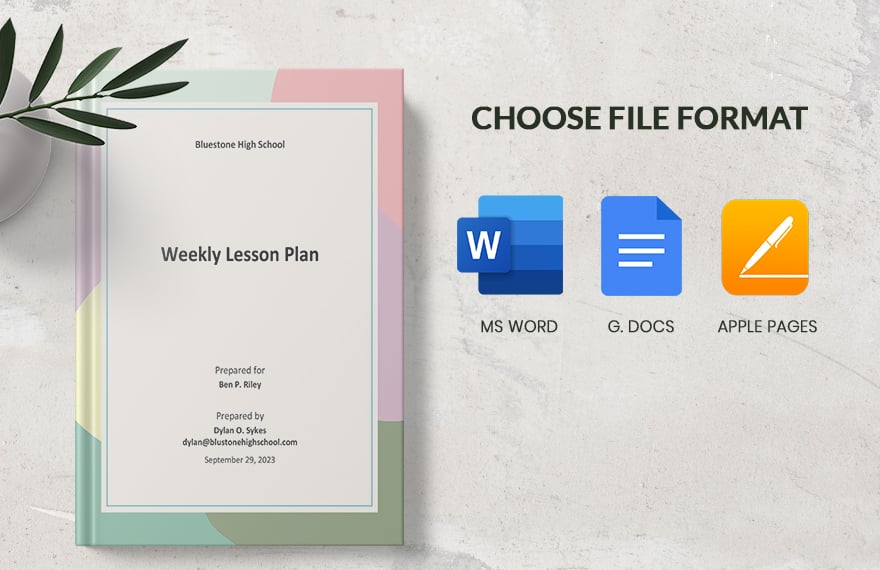 High School Weekly Lesson Plan Template