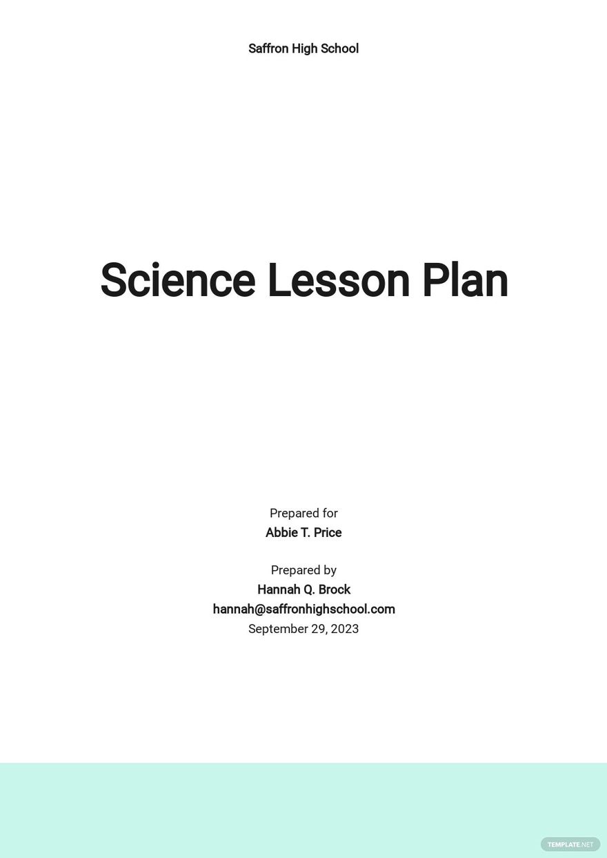 Sample Of Detailed Lesson Plan In Science High School Sample High ...