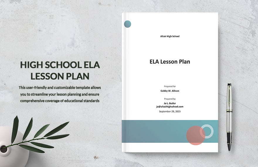 High School ELA Lesson Plan Template
